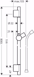 Picture of Hansgrohe Unica Brausenstange S Puro 90 cm mit Brausenschlauch, Mattweiß , Art.Nr. : 28631700