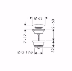Picture of Hansgrohe Ablaufgarnitur Push-Open für Waschtisch- und Bidetmischer, Mattschwarz , Art.Nr. : 50100670