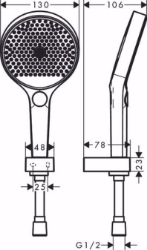 Picture of Hansgrohe Rainfinity Brausenhalterset 130 3jet mit Brausenschlauch 125 cm, Mattweiß , Art.Nr. : 26852700