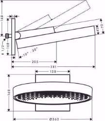 Picture of Hansgrohe Rainfinity Kopfbrause 360 1jet mit Wandanschluss, Mattweiß , Art.Nr. : 26230700