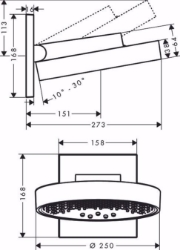 Picture of Hansgrohe Rainfinity Kopfbrause 250 3jet mit Wandanschluss, chrom , Art.Nr. : 26232000