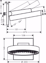 Picture of Hansgrohe Rainfinity Kopfbrause 250 1jet mit Wandanschluss, Mattweiß , Art.Nr. : 26226700