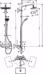 Picture of Hansgrohe Croma E Showerpipe 280 1jet mit Thermostat, chrom , Art.Nr. : 27630000