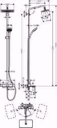 Picture of Hansgrohe Croma E Showerpipe 280 1jet mit Wannenthermostat, chrom , Art.Nr. : 27687000