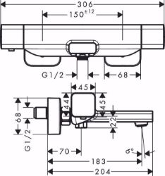 Picture of Hansgrohe Ecostat E Wannenthermostat Aufputz, chrom , Art.Nr. : 15774000