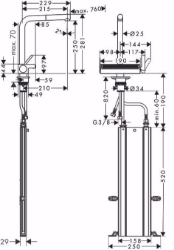 Picture of Hansgrohe Aquno Select M81 Einhebel-Küchenmischer 250, Ausziehauslauf, 2jet, sBox, edelstahl finish , Art.Nr. : 73830800