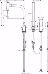 Picture of Hansgrohe Metris Select M71 2-Loch Einhebel-Küchenmischer 200, Ausziehbrause, 2jet, edelstahl finish , Art.Nr. : 73819800
