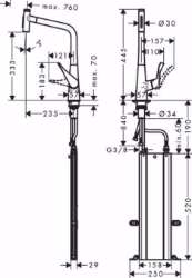 Picture of Hansgrohe Metris Select M71 Einhebel-Küchenmischer 320, Ausziehbrause, 2jet, sBox, chrom , Art.Nr. : 73816000