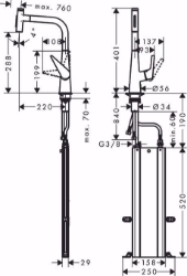 Picture of Hansgrohe Talis Select M51 Einhebel-Küchenmischer 300, Ausziehbrause, 2jet, sBox, chrom , Art.Nr. : 73867000