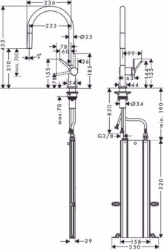 Picture of Hansgrohe Talis M54 Einhebel-Küchenmischer 210, Ausziehauslauf, 1jet, sBox, edelstahl finish , Art.Nr. : 72803800