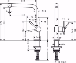 Picture of Hansgrohe Talis M54 Einhebel-Küchenmischer 270, 1jet, chrom , Art.Nr. : 72840000