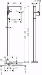 Picture of AXOR Edge Einhebel-Waschtischmischer bodenstehend mit Push-Open Ablaufgarnitur, chrom , Art.Nr. : 46040000