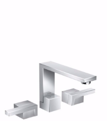 Picture of AXOR Edge 3-Loch Waschtischarmatur 130 mit Push-Open Ablaufgarnitur - Diamantschliff, chrom , Art.Nr. : 46051000
