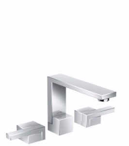 Picture of AXOR Edge 3-Loch Waschtischarmatur 130 mit Push-Open Ablaufgarnitur, chrom , Art.Nr. : 46050000