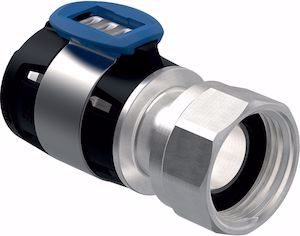 Picture of Geberit FlowFit Anschluss gerade mit Aussengewinde d16mm, G1/2", vernickelt, Art.Nr. :619.490.22.1