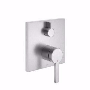 Picture of KWC AVA E Wanne brushed steel Fertigmontageset mit Funktionseinheit, brushed steel,2Abgänge,BlueBox, Art.Nr. : 20.454.510.177