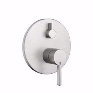 Picture of KWC BEVO Wanne brushed steel Fertigmontageset mit Funktionseinheit, brushed steel,2 Abgäng,BlueBox, Art.Nr. : 20.424.510.177