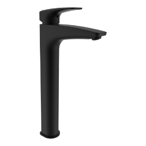 Bild von Laufen Armaturen - Standsäulen-Waschtischmischer, Eco+, Ausladung 130 mm, Festauslauf, ohne Ablaufventil, PVD Titanschwarz matt , Art.Nr. : HF500714428000
