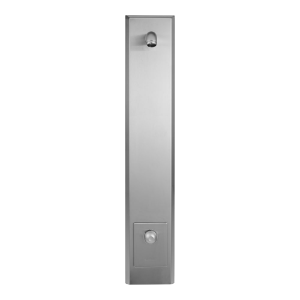 Picture of Laufen Armaturen - Duschpanel AP, mit mechanischem Mischer und Temperaturbegrenzung, Ausführung zur Ansteuerung durch Münzautomat oder externe elektronische Steuerung, Anschluss 1/2", Zuleitung 1/2" aus der Wand, Edelstahl , Art.Nr. : HF770347441000