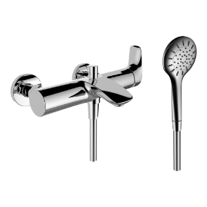 Picture of Laufen Armaturen - Bademischer, Ausladung 162 mm, Anschlussdistanz 153 mm, mit Verschraubungen, mit Zubehör , Art.Nr. : WI905260100000