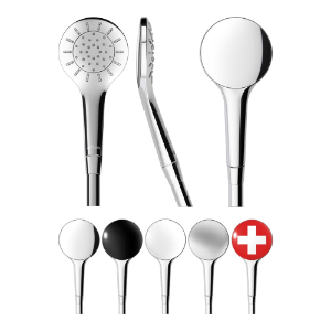 Picture of Laufen Armaturen - MyTwin100, Handbrause, mit RubiClean und Ecochoice, Chrome/Nightblack , Art.Nr. : WI939028108000