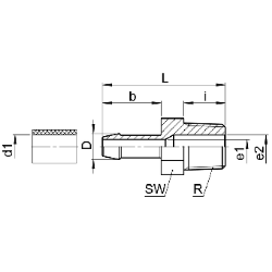 Picture of SERTO Einschraubtüllen SERTO SO 40511 Einschraubgewinde kegelig, M-Programm, Messing Grösse: 19 ‑ 3/4, Art.Nr. :  016.0511.678