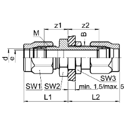 Picture of SERTO Schottverschraubungen SERTO SO 41521 gerade, M-Programm, Messing, Durchführungslänge max. 5 mm Grösse: 18, Art.Nr. :  018.1500.180