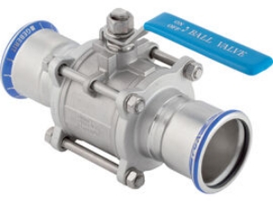Picture of Geberit - Kugelhahnen MAPRESS CrNiMo-Stahl 1.4401 (EN 10088) mit Betätigungshebel, geflanscht, DNV: 80, d mm: 88.9, k mm: 70, m mm: 9, L cm: 33.3, L1 cm: 15, L2 cm: 36, Z cm: 10.6, Art.Nr. : 92108
