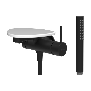 Picture of LAUFEN - ADA - Bademischer zu Simibox 1-Point, Ablage ohne Loch, Ausladung 170 mm, mit Kunststoffschlauch 1600 mm, mit Handbrause TwinStick, Art.Nr. :HF506765511060
