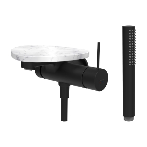 Picture of LAUFEN - ADA - Bademischer zu Simibox 1-Point, Ablage ohne Loch, Ausladung 170 mm, mit Kunststoffschlauch 1600 mm, mit Handbrause TwinStick, Art.Nr. :HF506765515060