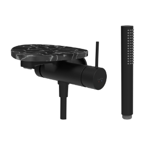 Picture of LAUFEN - ADA - Bademischer zu Simibox 1-Point, Ablage ohne Loch, Ausladung 170 mm, mit Kunststoffschlauch 1600 mm, mit Handbrause TwinStick, Art.Nr. :HF506765516060
