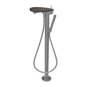Picture of LAUFEN - ADA - Standsäulen-Bademischer, Ablage mit Loch, Ausladung 203 mm, mit Kunststoffschlauch 1250 mm, mit Handbrause TwinStick, Art.Nr. :HF506781504000