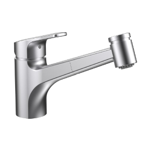 Picture of LAUFEN - CITYPRO - Spültischmischer, Ausladung 225 mm, Schwenkauslauf, Auszugbrause, PVD inox look, Art.Nr. :HF500935423000