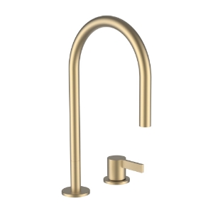 Picture of LAUFEN - KARTELL LAUFEN - 2-Loch Waschtischmischer, Ausladung 166 mm, Schwenkauslauf, ohne Ablaufventil, PVD Blassgold matt, Art.Nr. :H3113320832201