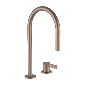 Picture of LAUFEN - KARTELL LAUFEN - 2-Loch Waschtischmischer, Ausladung 166 mm, Schwenkauslauf, ohne Ablaufventil, PVD Rosegold gebürstet, Art.Nr. :H3113321682201