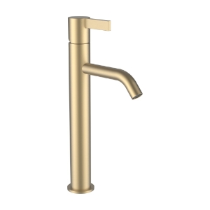 Picture of LAUFEN - KARTELL LAUFEN - Standsäulen-Waschtischmischer, Ausladung 125 mm, Festauslauf, ohne Ablaufventil, PVD Blassgold matt, Art.Nr. :H3113380831201