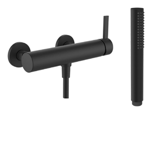 Picture of LAUFEN - KARTELL LAUFEN - Duschenmischer, Anschlussdistanz 153 mm, mit Verschraubungen, mit Kunststoffschlauch 1800 mm, mit Handbrause TwinStick, PVD Titanschwarz matt, Art.Nr. :H3313370811421