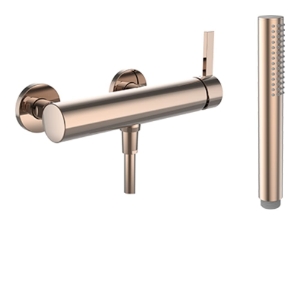 Picture of LAUFEN - KARTELL LAUFEN - Duschenmischer, Anschlussdistanz 153 mm, mit Verschraubungen, mit Kunststoffschlauch 1800 mm, mit Handbrause TwinStick, PVD Rosegold, Art.Nr. :H3313370821421