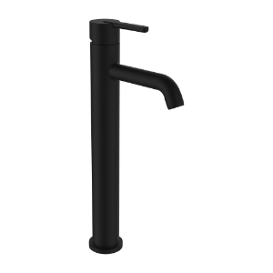 Picture of LAUFEN - LUA - Standsäulen-Waschtischmischer, Ausladung 135 mm, Festauslauf, Eco+ Funktion, ohne Ablaufventil, PVD Titanschwarz matt, Art.Nr. :H3110880811201