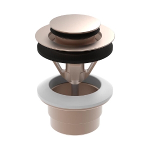 Picture of LAUFEN - SANITARY ACCESSORIES - Ablaufventil, "Automatic Clic" & immer offen, 63 mm x G1 1/4'', PVD Roségold gebürstet, Art.Nr. :HF503063426000