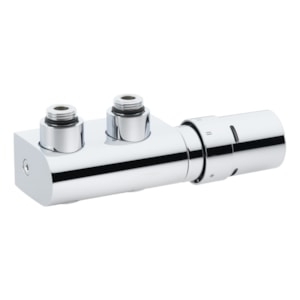 Bild von Danfoss - VHX/RAX-Sets (X-tra Collection), VHX-DUO, RAX, Eck, 50-mm-Anschluss, Chrom, Art.Nr. :013G4279