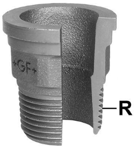 Bild von +GF+ 371 Einlegteil, flach dichtend, egal, Black, Anmerkung EN *-, R 3∕4, G 1 1∕4, Art.Nr. :770371105
