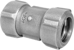 Bild von +GF+ PRIMOFIT Kupplung kurz verzinkt Egal für PE/PE-Xa-Rohr auf Stahlrohr, EPDM, Anmerkung -, Dim. PE 50 x 4,6, Dim. St 1 1∕2, Art.Nr. :775106505