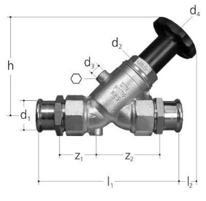 Bild von JRG LegioStop Schrägsitzventil Mapress Rotguss, d 22, DN 20, Art.Nr. :5228.022