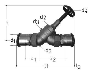 Bild von JRG LegioStop Schrägsitzventil Mapress Rotguss, DN 80, Art.Nr. :5228.088