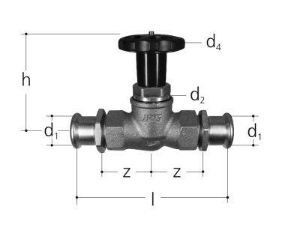 Bild von JRG LegioStop Geradsitzventil Mapress Rotguss, DN 32, d 35, Art.Nr. :5358.035