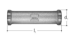 Bild von Zwischenstück Rotguss, d1 3∕4, DN 15, Art.Nr. :5451.100