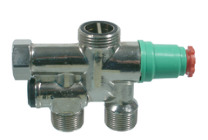 Picture of TKM Einrohrventile TKM M68 RA 46 F/SF Messing vernickelt, Ausführung regulierbar 20 ‑ 80 %, Anschluss unten, Abmessung: M22, Typ: R68 RA 46 F, Art.Nr. :10083704