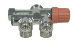 Picture of TKM Einrohrventile TKM M68 RA 86 F Messing vernickelt, Ausführung 50 %, mit Ringregulierung, Anschluss hinten, Abmessung: M24, Typ: M68 RA 86 SF, Art.Nr. :10269243