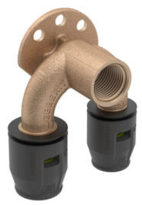 Bild von Geberit PushFit Doppelanschlusswinkel 90°: d20mm Rp1/2" d1=16mm L5.2cm, Art.Nr. :651.276.00.1